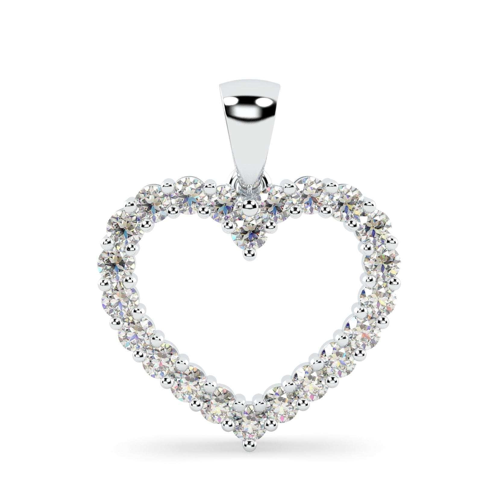 BEST GIFT..! 0.33Ct Heart Shape Diamond Pendant with Chain, White / Yellow Gold