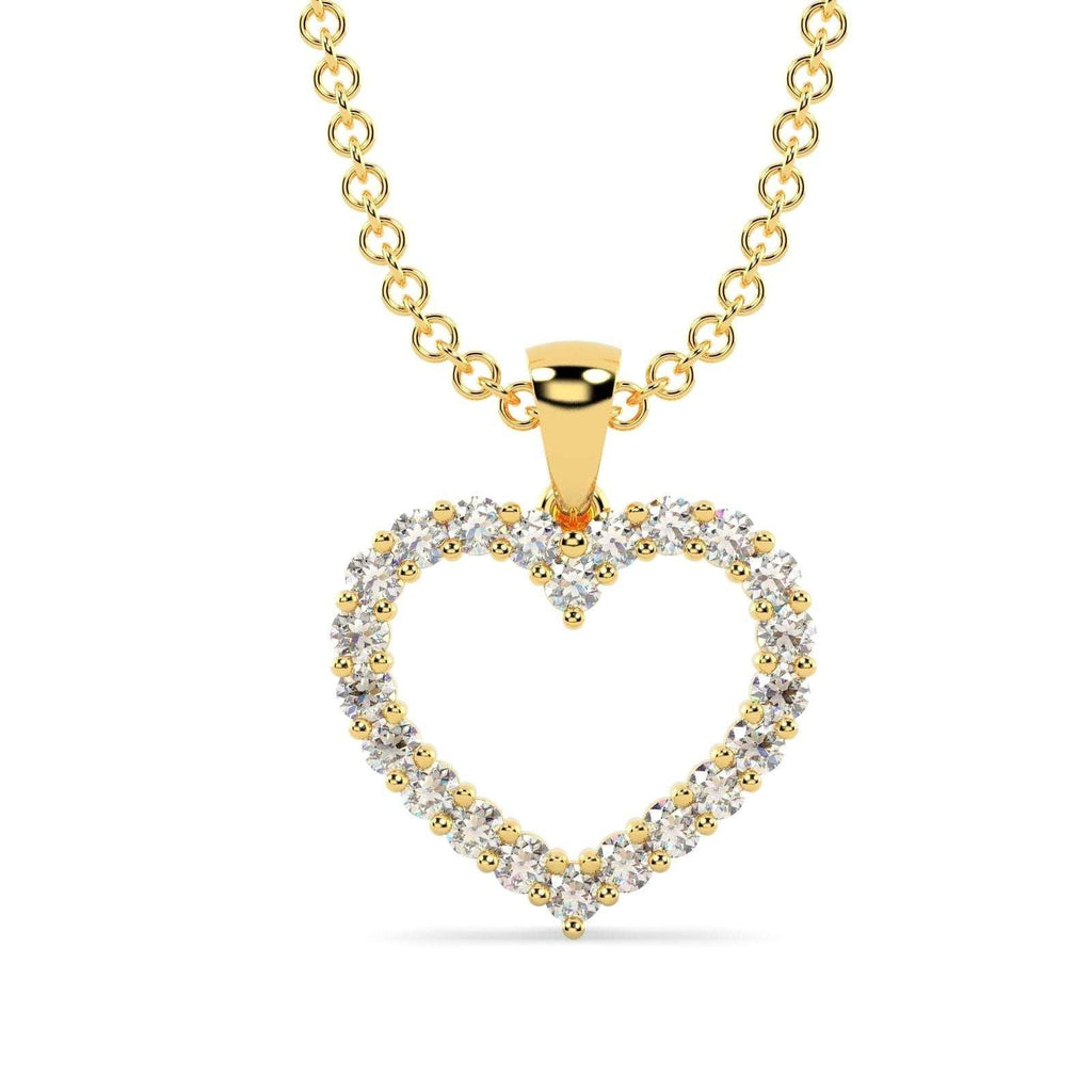 BEST GIFT..! 0.33Ct Heart Shape Diamond Pendant with Chain, White / Yellow Gold