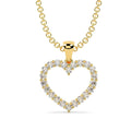 BEST GIFT..! 0.33Ct Heart Shape Diamond Pendant with Chain, White / Yellow Gold