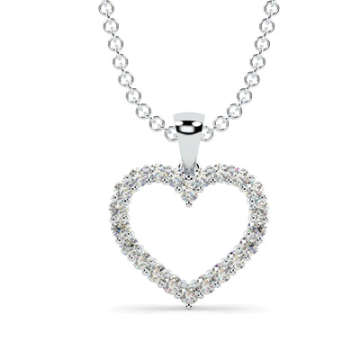 BEST GIFT..! 0.33Ct Heart Shape Diamond Pendant with Chain, White / Yellow Gold