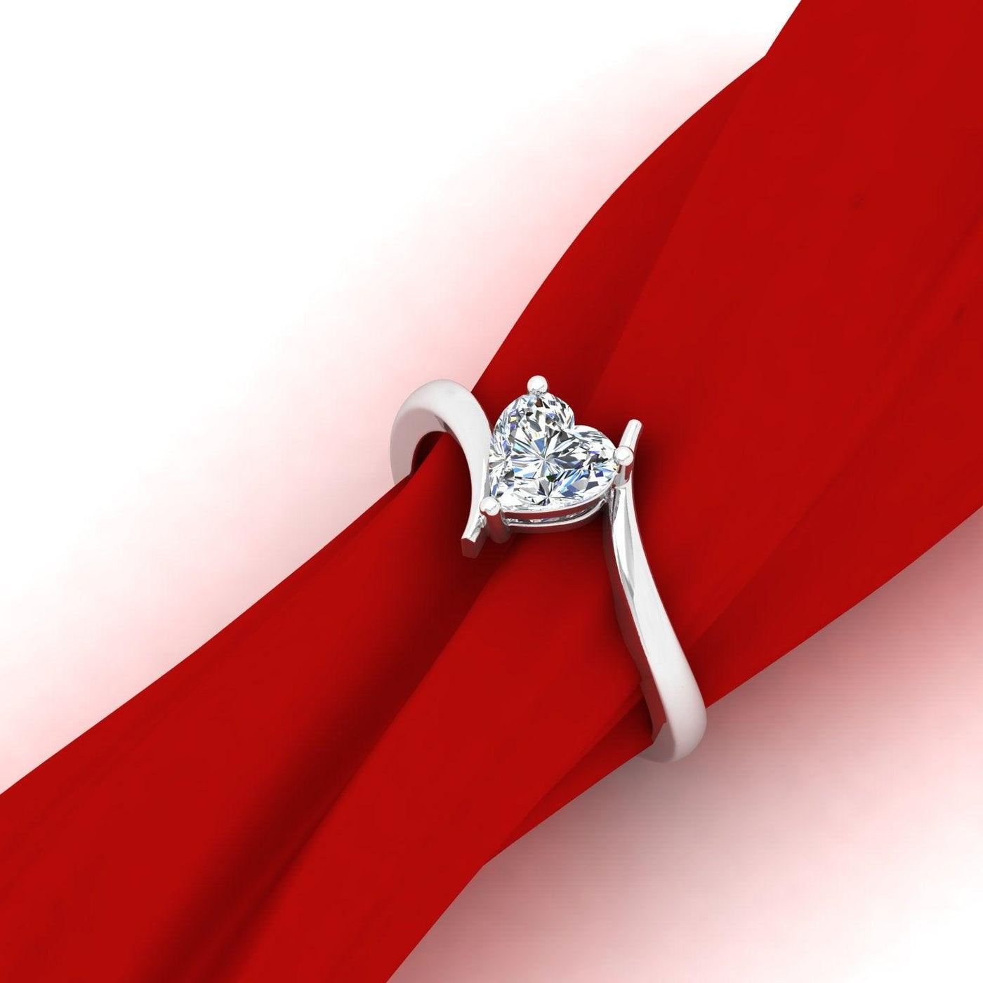 IGI Certified E/VS Heart Shape Diamond Solitaire Engagement Ring