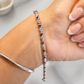 Ruby & Diamond Tennis Bracelet Crafted In White Gold 6.00ct
