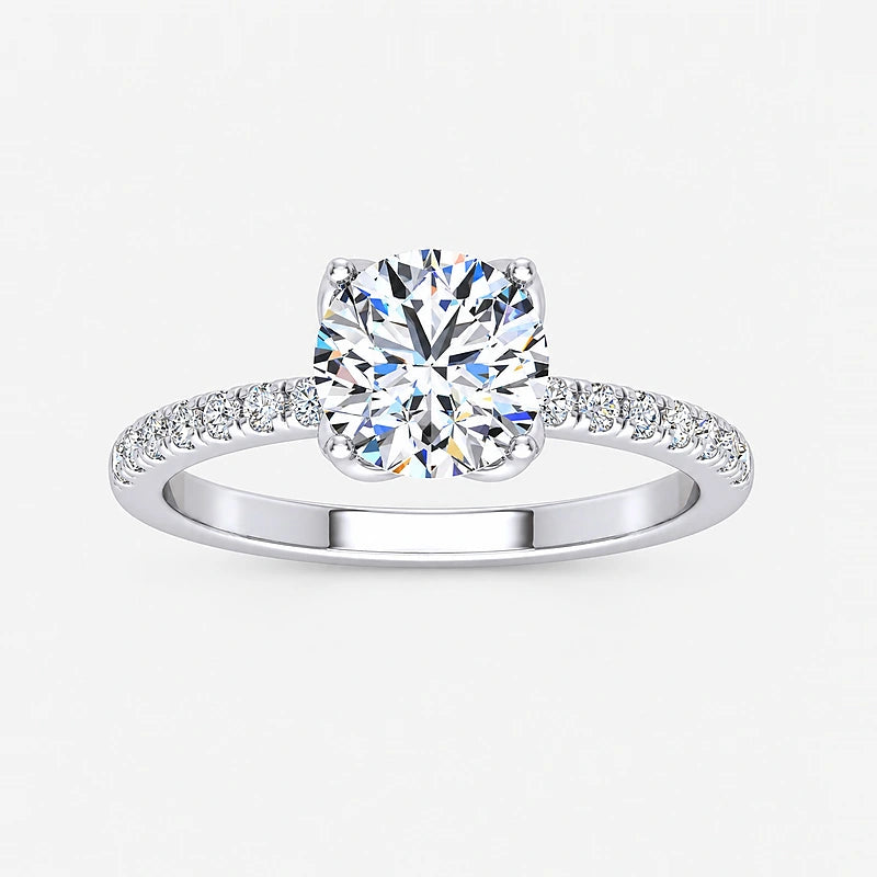 IGI Certified Lab Grown A Sparkle That Lasts a Lifetime Engagement Ring with Pavé Diamonds in Gold & Platinum – 1–5Ct