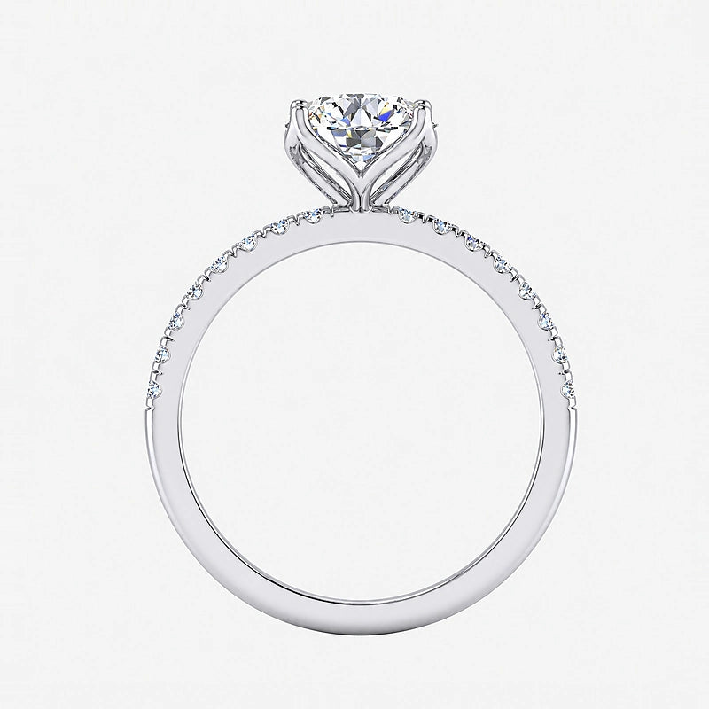 IGI Certified Lab Grown A Sparkle That Lasts a Lifetime Engagement Ring with Pavé Diamonds in Gold & Platinum – 1–5Ct