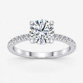 IGI Certified Lab Grown Perfect Promise Round Diamond Engagement Ring with Pavé Band in Gold & Platinum - 1-5ct