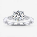 IGI Certified Lab Grown Round Diamond Side-Stone Engagement Ring in Gold & Platinum - 1-5ct