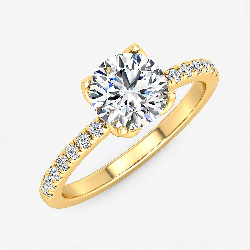 IGI Certified Lab Grown A Sparkle That Lasts a Lifetime Engagement Ring with Pavé Diamonds in Gold & Platinum – 1–5Ct