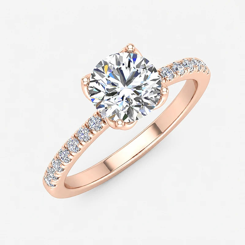 IGI Certified Lab Grown A Sparkle That Lasts a Lifetime Engagement Ring with Pavé Diamonds in Gold & Platinum – 1–5Ct