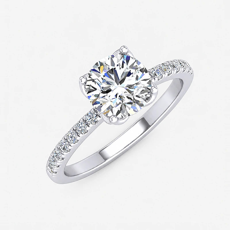 IGI Certified Lab Grown A Sparkle That Lasts a Lifetime Engagement Ring with Pavé Diamonds in Gold & Platinum – 1–5Ct