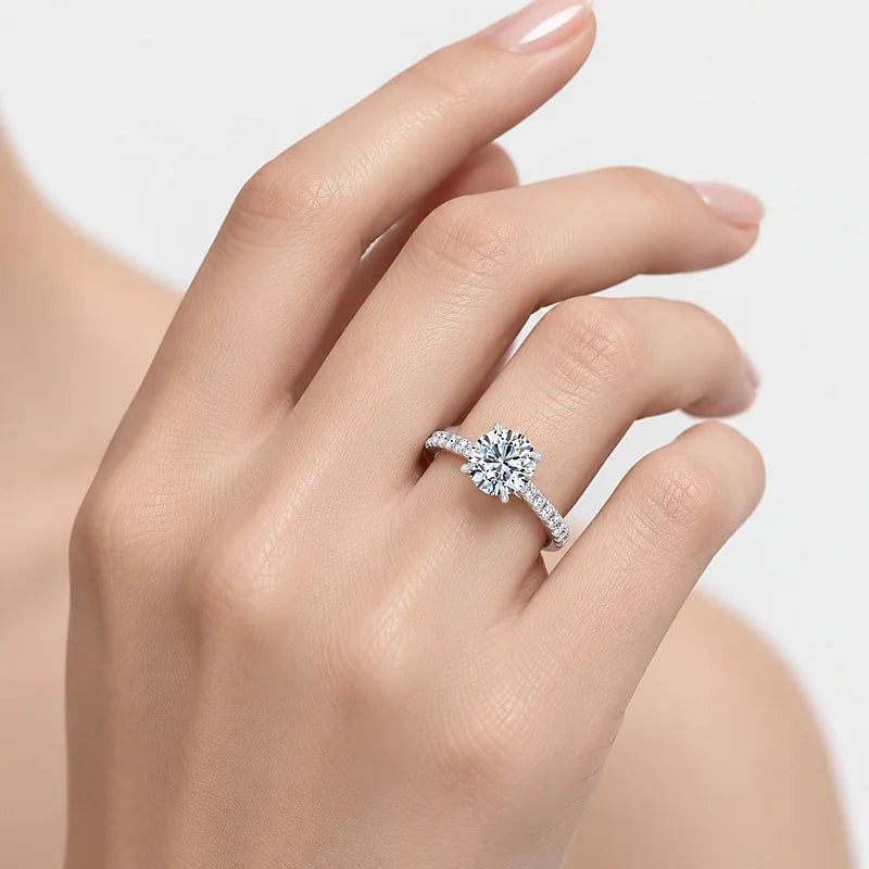 IGI Certified Lab Grown Timeless Elegance Round Diamond Engagement Ring with Pavé Band in Gold & Platinum - 1-5ct