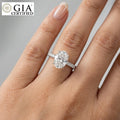 GIA Certified 1.80CT G/SI1 Oval With Side Diamond Engagement Ring In Platinum 950