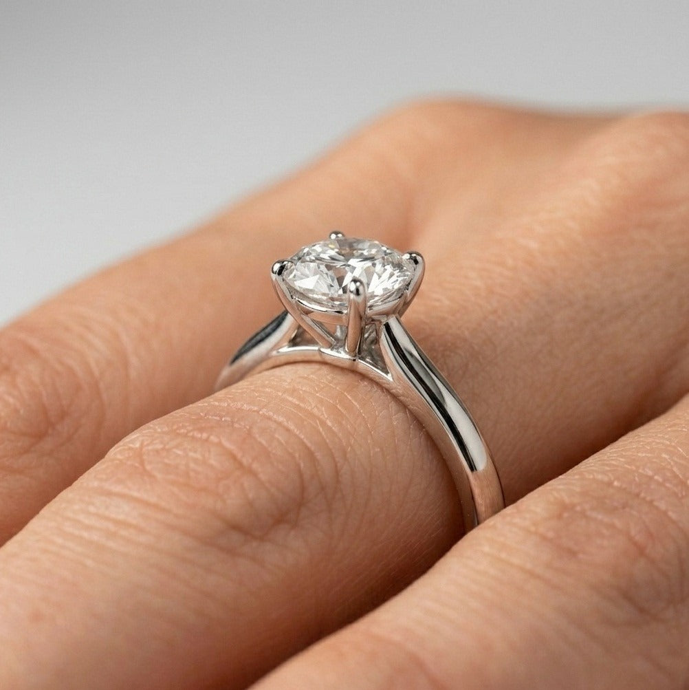GIA 0.70CT H/IF Natural Round Diamond Solitaire Engagement Ring