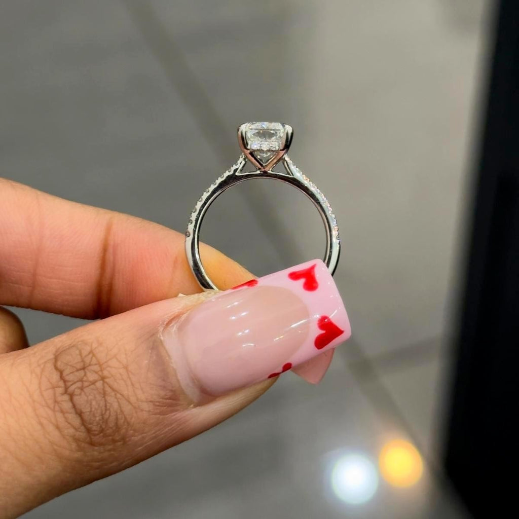 GIA Certified 1.80CT G/SI1 Oval With Side Diamond Engagement Ring In Platinum 950