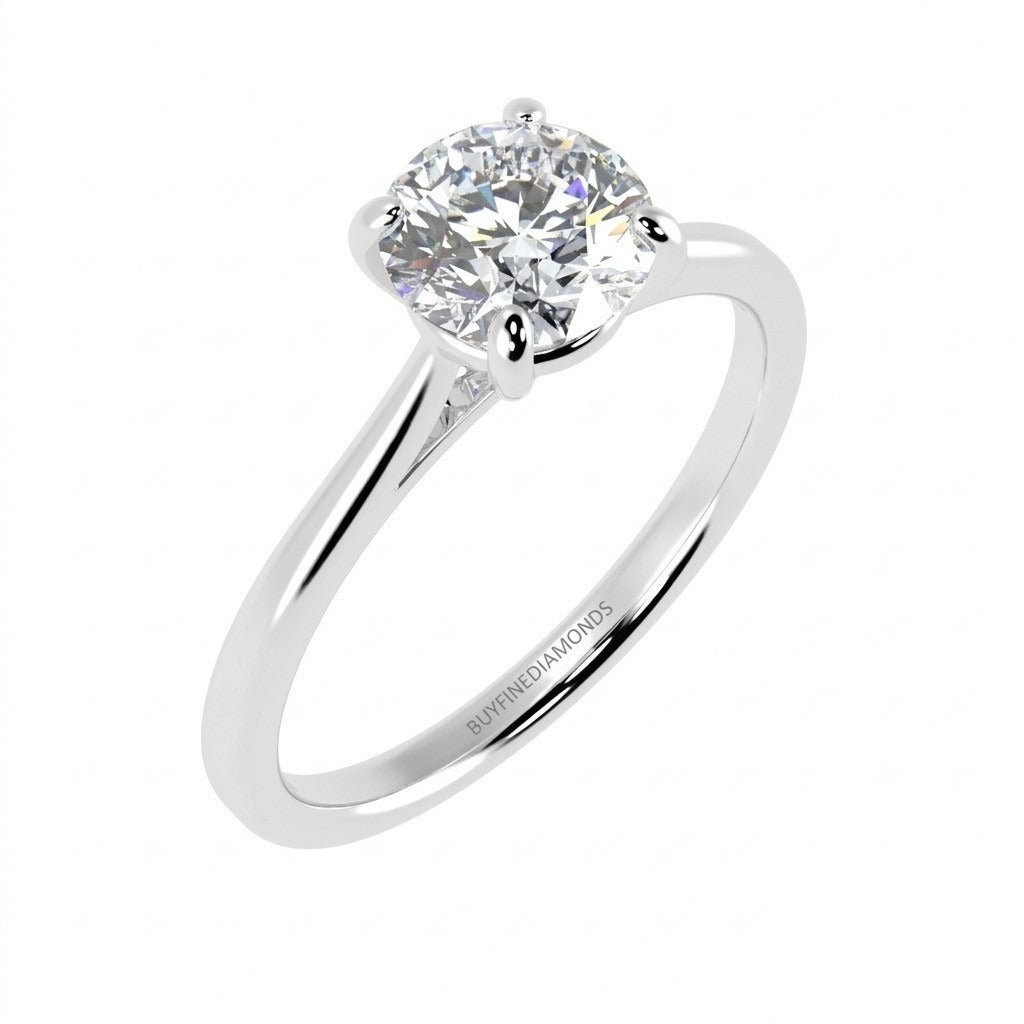 GIA 0.90CT Natural Round Diamond Claw Set Solitaire Engagement Ring