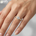 GIA Certified 1.25CT Round with Side Diamond Channel Set Engagement Ring In 18K Yellow Gold