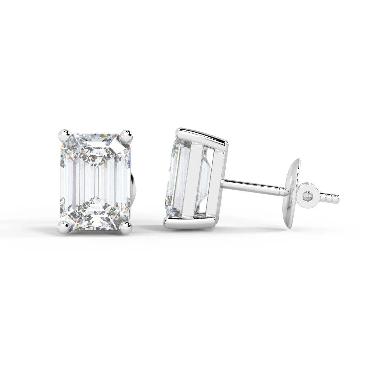 GIA Certified 2.00Ct E-F/VVS2 Emerald Diamonds Stud Earring In Platinum