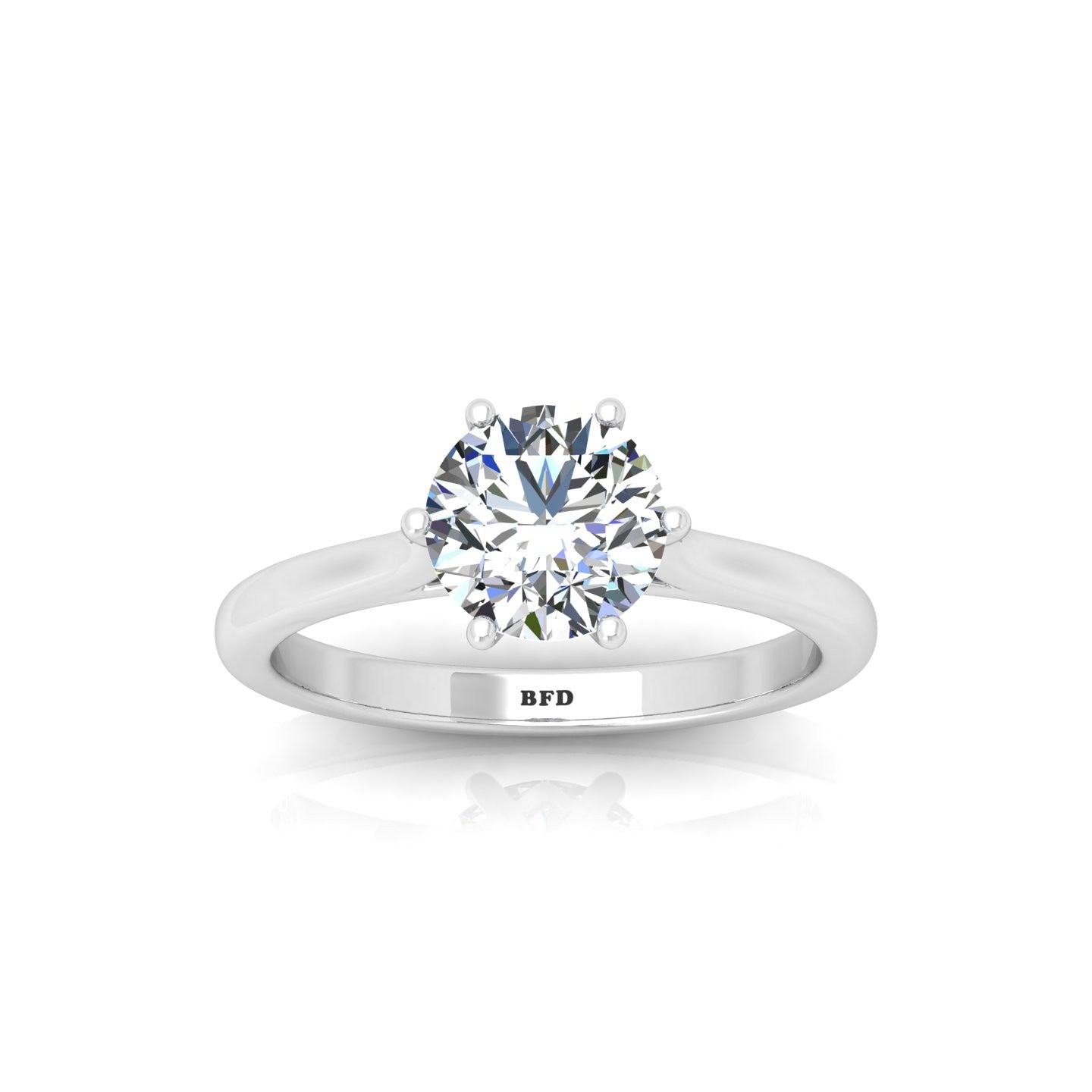 IGI Certified E/VS Classic Round Diamond Solitaire Engagement Ring - amadadiamonds