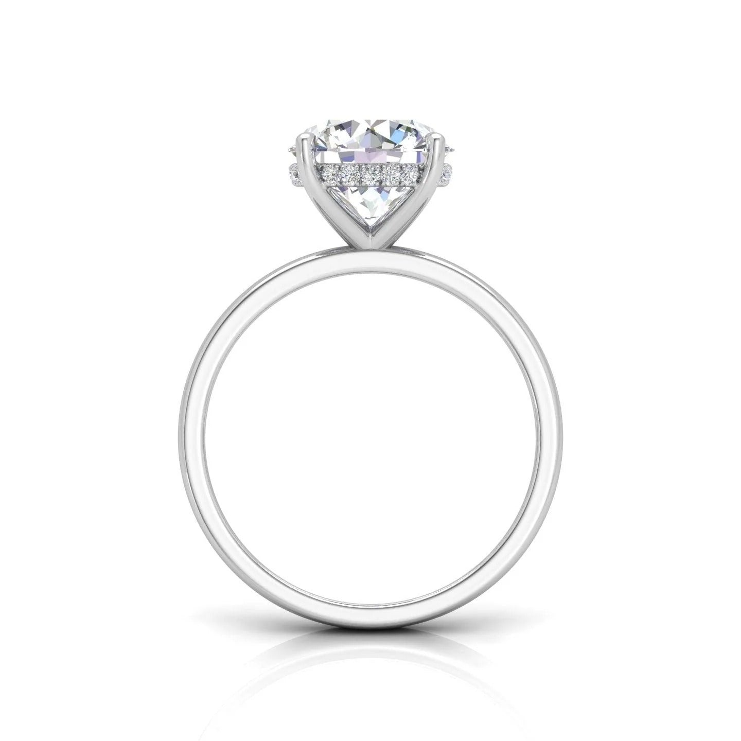 GIA Certified 1.10CT G/VS2 Round Diamond Hidden Halo Engagement Ring