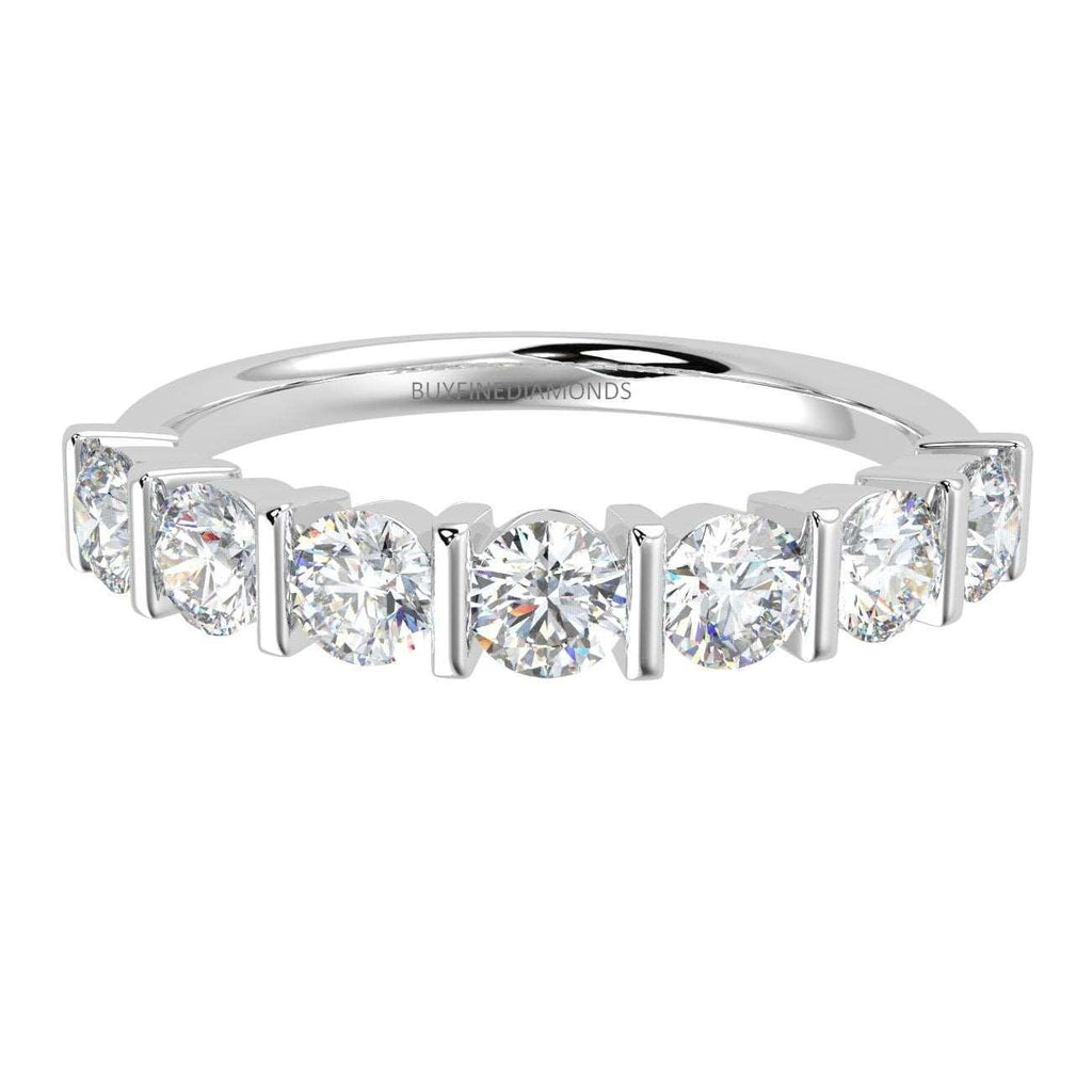 Bar Set Round Diamond Eternity Ring in Platinum & Gold 0.50Ct D/VVS