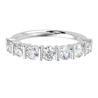 Bar Set Round Diamond Eternity Ring in Platinum & Gold 0.50Ct D/VVS