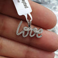 BEST GIFT..! 0.50Ct Round Diamond Love Pendant with Chain in White Gold