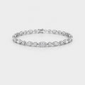 5.00 Carat Marquise and Round Diamond Claw Setting Tennis Bracelet 9k Gold