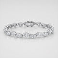 Twisted Marquise Diamond 10.00 Carat Claw Set Tennis Bracelet 9k Gold