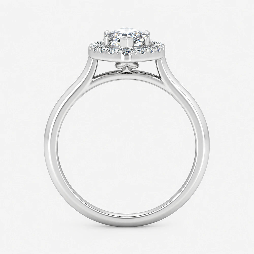 IGI Certified Lab Grown Marquise Diamond Halo Engagement Ring in Gold & Platinum - 1-5ct