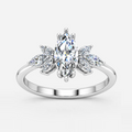 IGI Certified Multi-Stone Marquise Cut Diamond Engagement Ring in Platinum & Gold