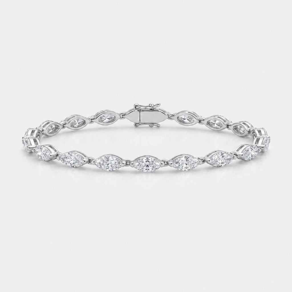 Marquise Diamond Tennis Bracelet - 9k Gold
