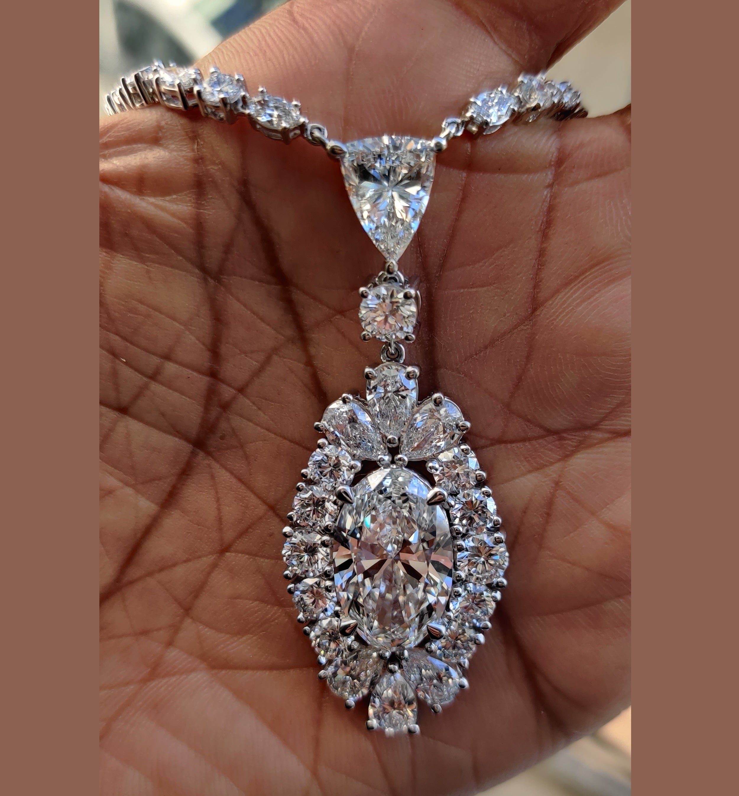 Lab grown Oval Diamond Necklace