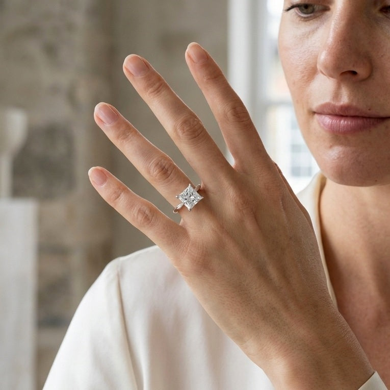 SALE – IGI Certified F/VS 3.00CT–5.00CT Princess Diamond Solitaire Engagement Ring