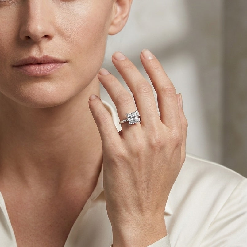 SALE – IGI Certified F/VS 3.00CT–5.00CT Princess Diamond Solitaire Engagement Ring