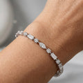 D/VS Mixed Shape Lab Diamond Tennis Bracelet In White Gold