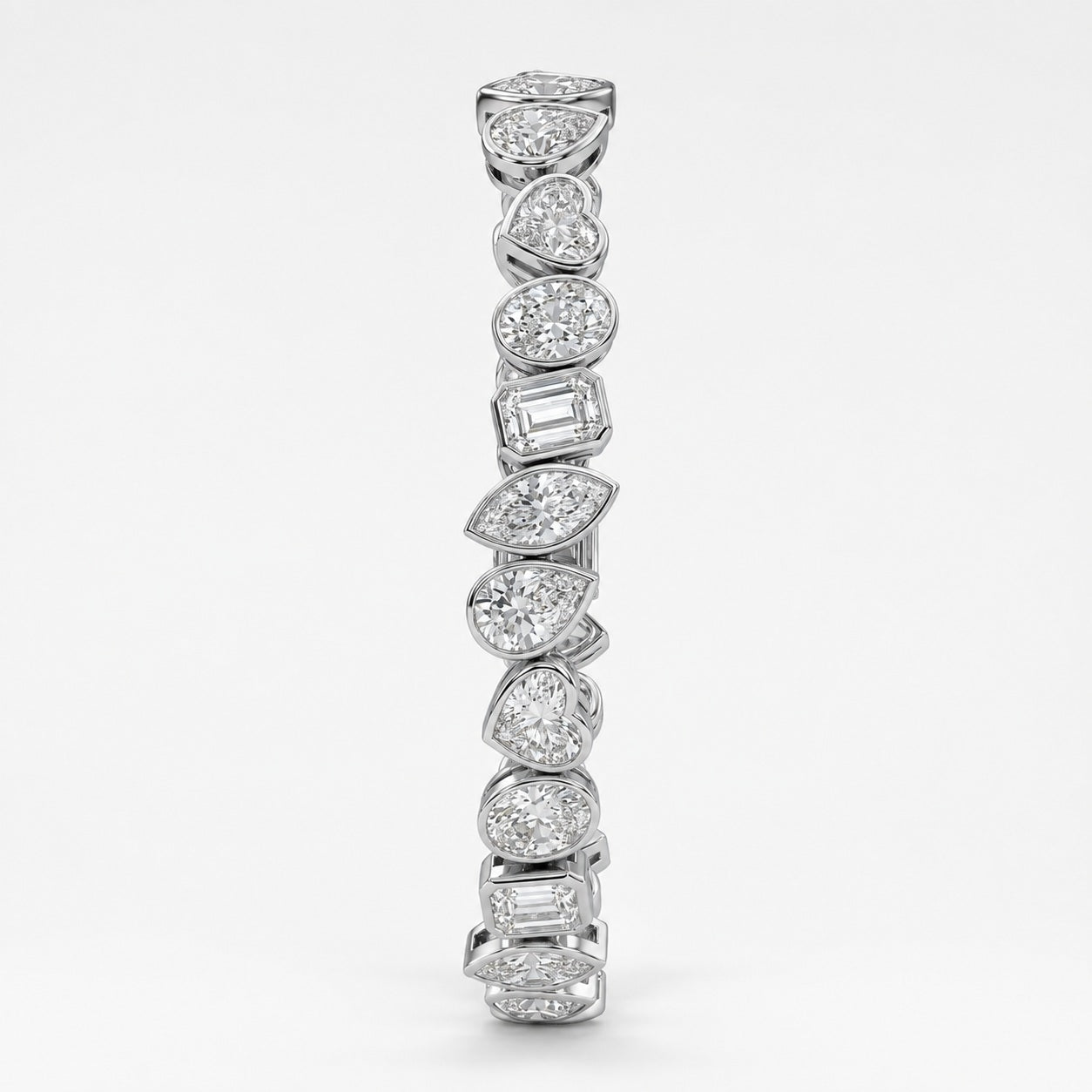 10.00 Carat D/VS Lab Grown Mixed Shape Diamond Tennis Bracelet