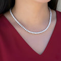 Lab Diamond Tennis Necklace 30.00ct D/VS Quality in 9K Gold