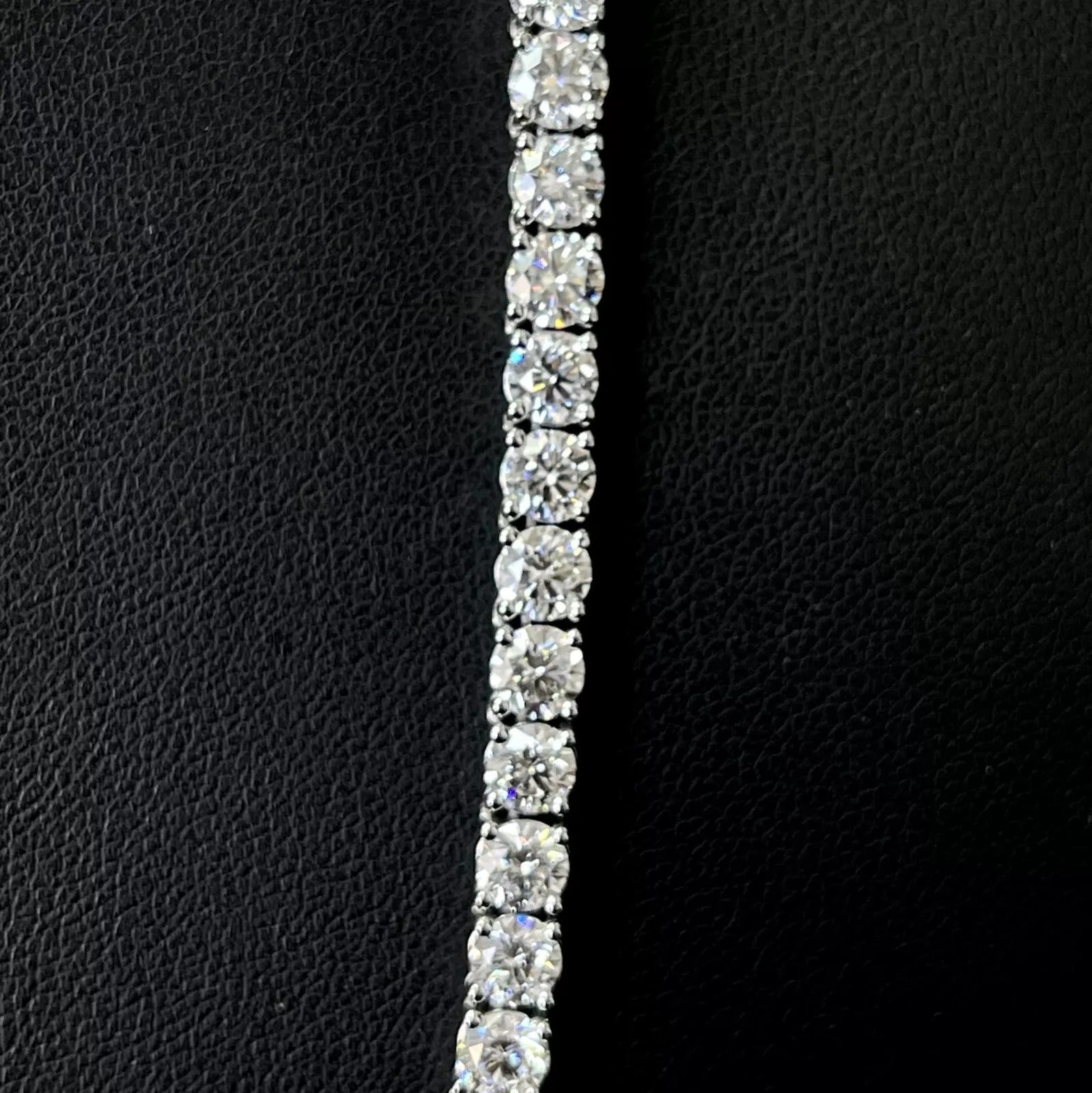 Luxury Gift ! D/VS 35.00Ct Lab Grown Round Diamond Tennis Necklace in Hallmarked 9k Gold