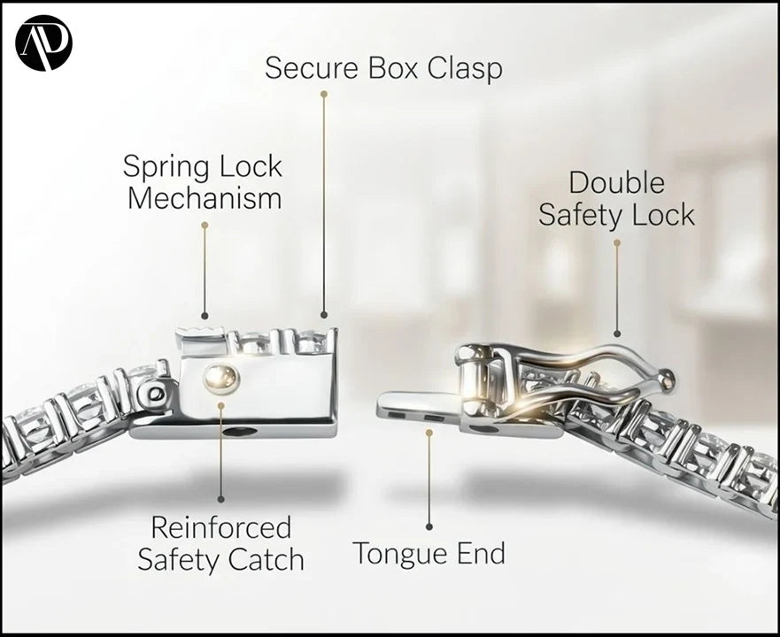 Tennis Bracelet Double Safety Box Clasp
