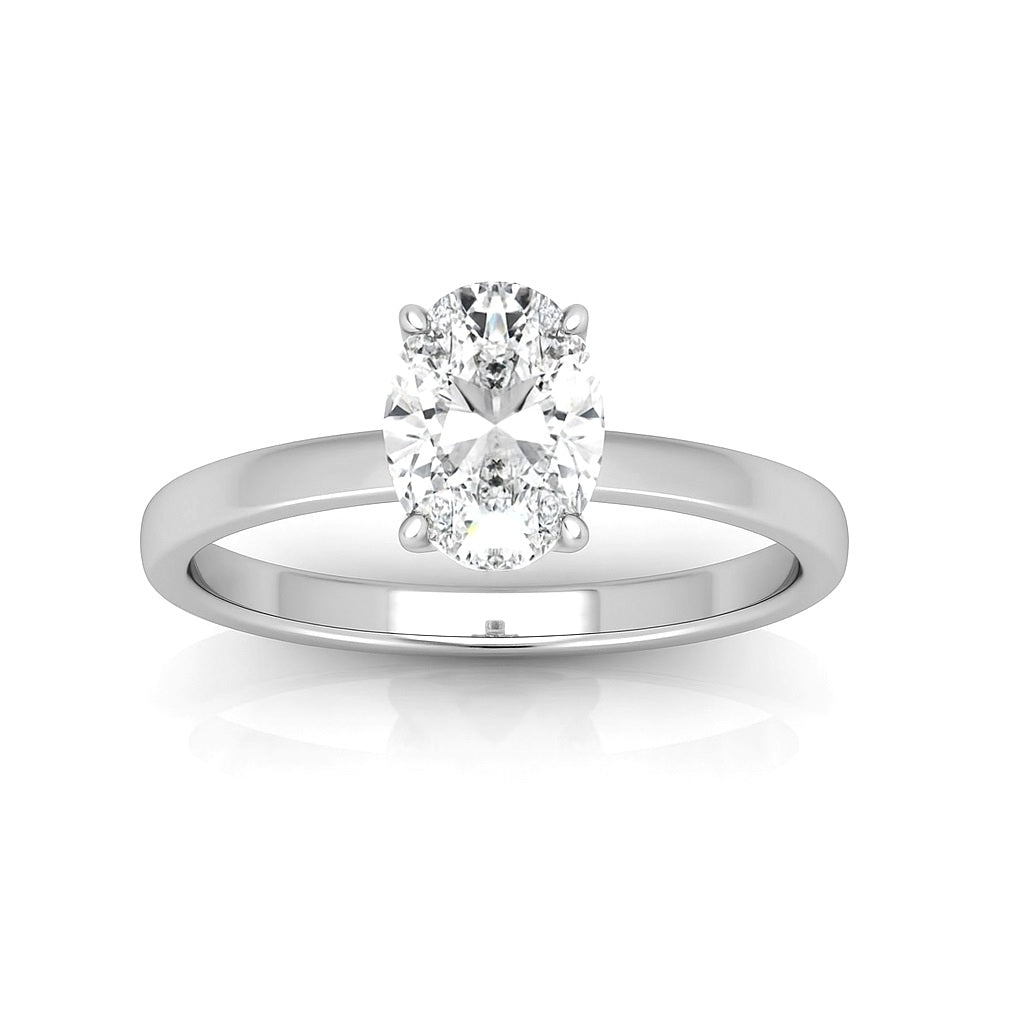 2.20CT IGI Certified Lab Oval Diamond Hidden Halo Engagement Ring in Platinum