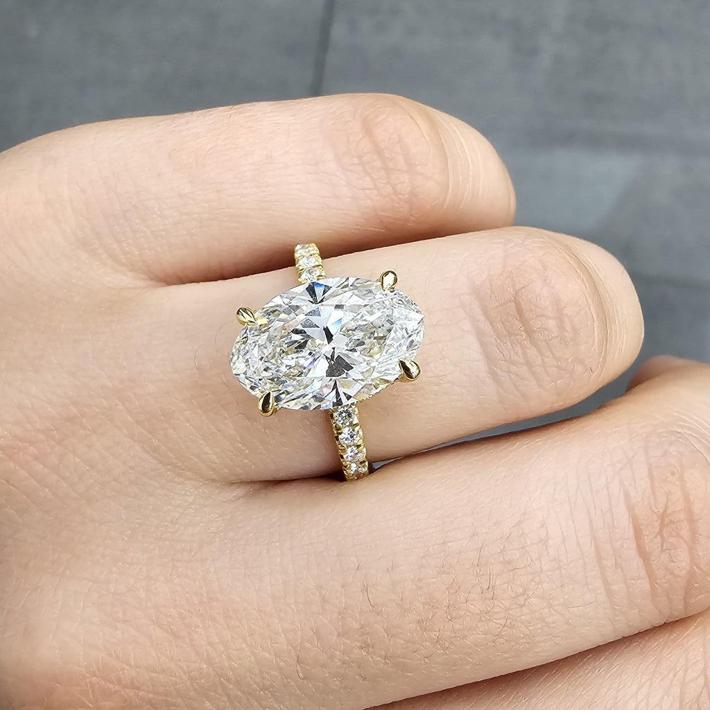 Certified Oval Lab Diamond Engagement Ring 4.50ct - 5.50Ct