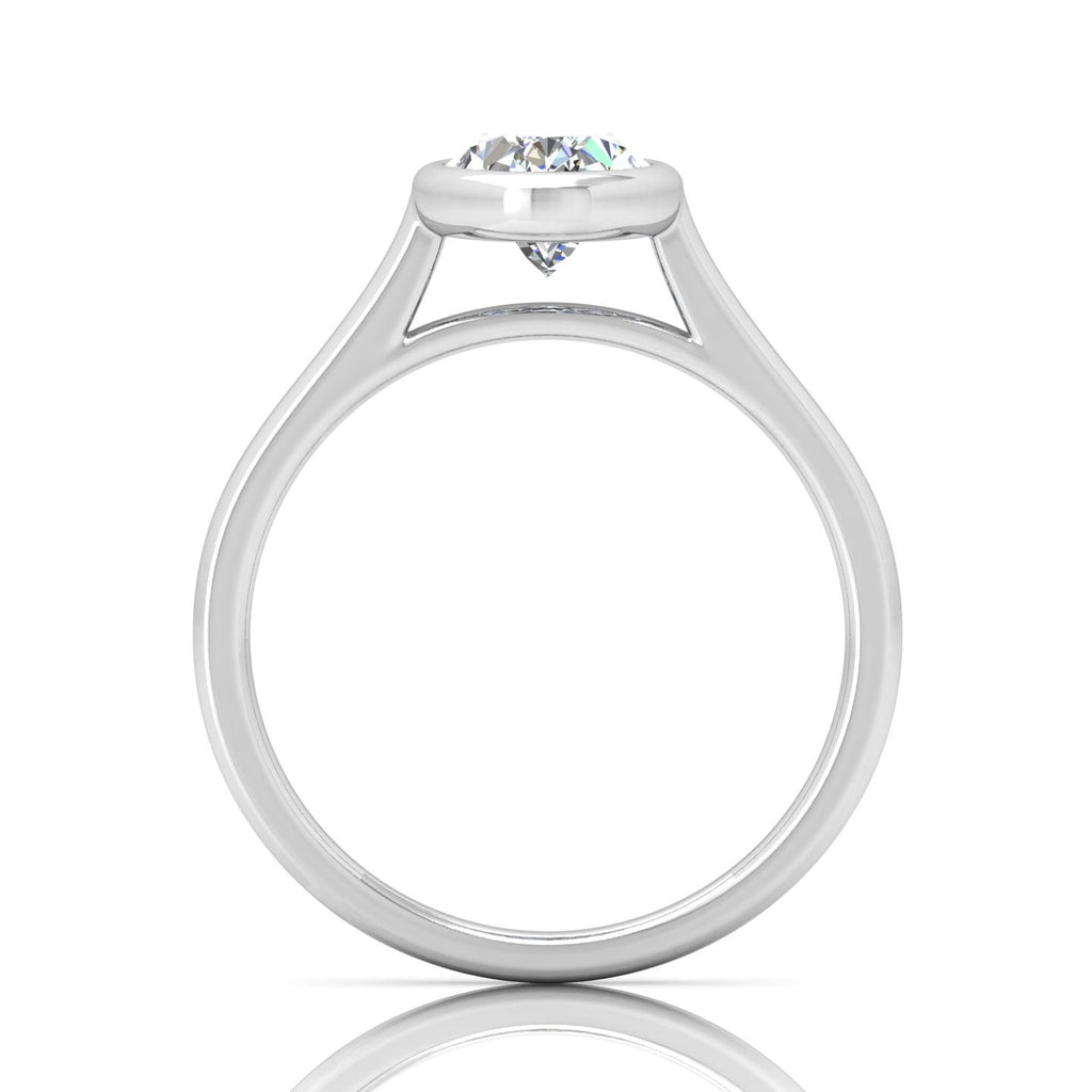 18k Yellow Gold All Shape Comfort Fit Bezel Set Solitaire Engagement Ring