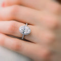 IGI Certified E/VS 2.50Ct Oval Diamond Halo Engagement Ring in Platinum