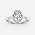 IGI Certified Oval Cut Diamond Halo Set Engagement Ring in Platinum & Gold
