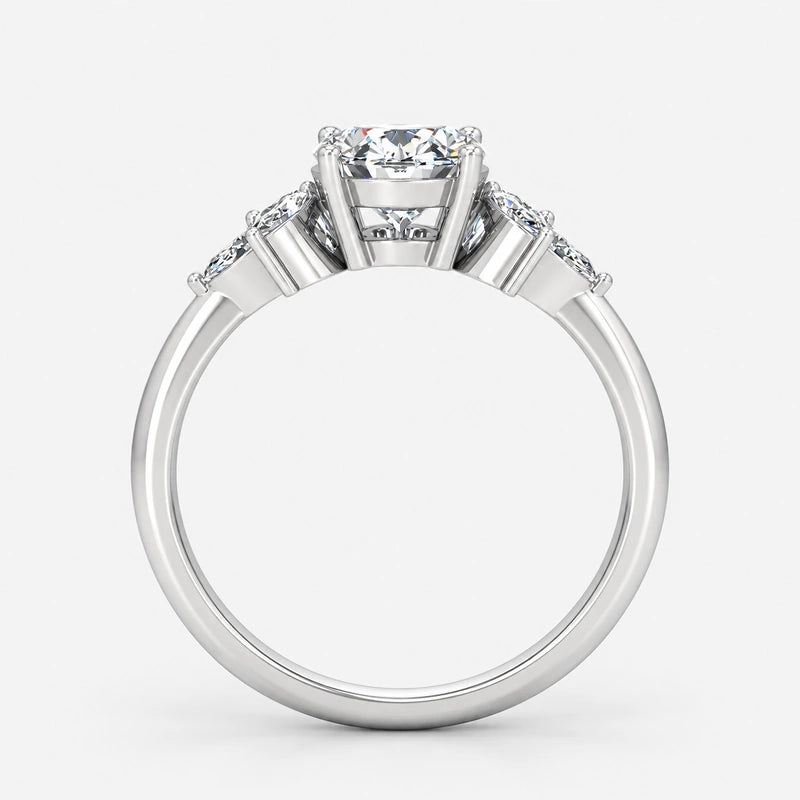 IGI Certified Oval-Cut & Marquise Diamond Engagement Ring in Platinum & Gold