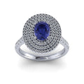 Best Deal..! Triple Halo Tanzanite Oval & Diamonds Engagement Ring - 2.00 Carat