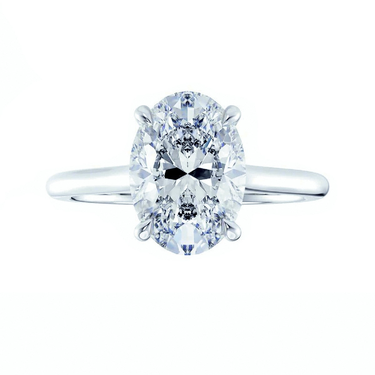 IGI Certified E/VS 4.29 Carat Lab Grown Oval Cut Diamond Solitaire Engagement Ring In Platinum