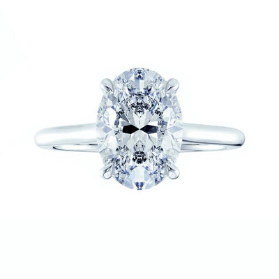 IGI Certified E/VS 4.29 Carat Lab Grown Oval Cut Diamond Solitaire Engagement Ring In Platinum