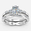 IGI Certified Twisted Engagement Ring and Matching Twisted Wedding Band Bridal Set in Platinum & Gold