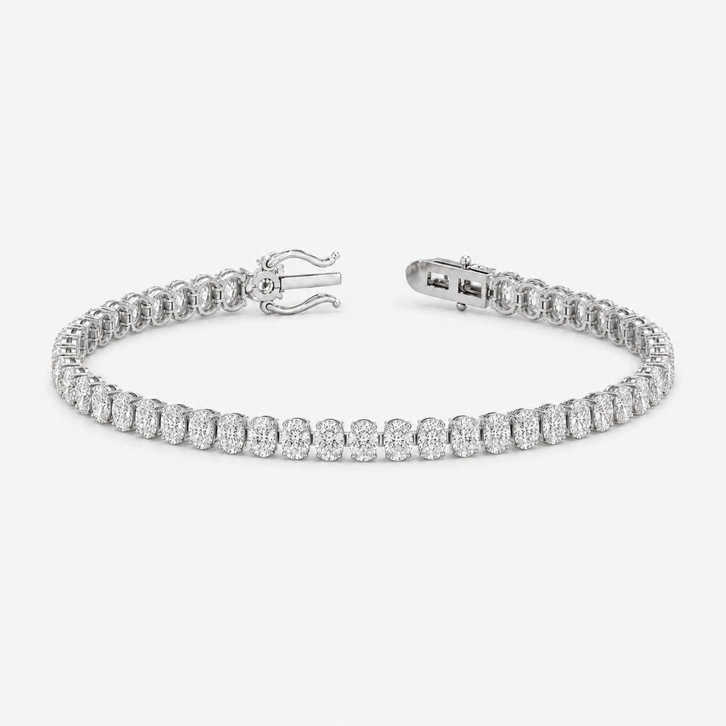 8.00ct Oval Diamond Tennis Bracelet - Platinum