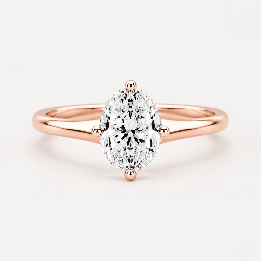IGI Certified Oval Lab Grown Diamond Solitaire Ring